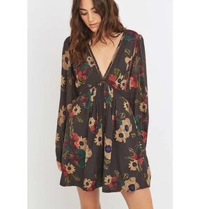 Free People Strawberry Fields Balloon Sleeve Empire Waist Dress